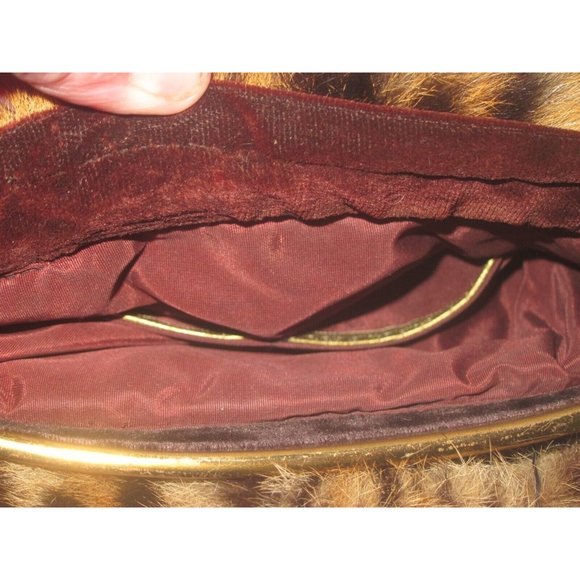 GORGEOUS VINTAGE 40'S GENUINE LEOPARD FUR MUFF & PURSE W CLASP POCKETS RICH WoW - Picture 4 of 12
